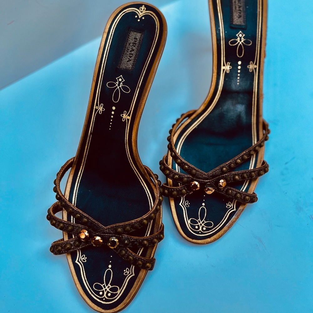 Prada, Milano, Italian kitten sandals size 38 (European) size 8, U.S